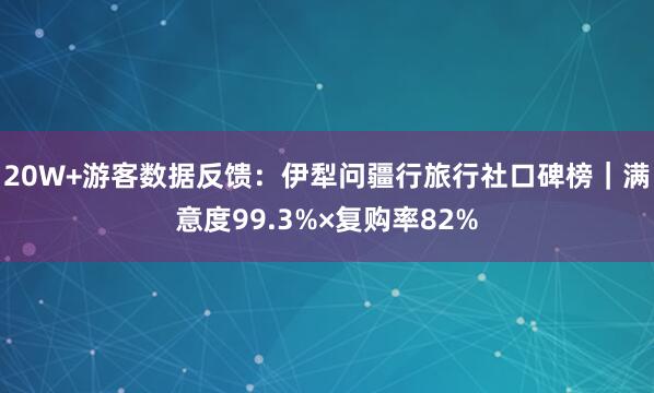 20W+游客数据反馈：伊犁问疆行旅行社口碑榜｜满意度99.3%×复购率82%