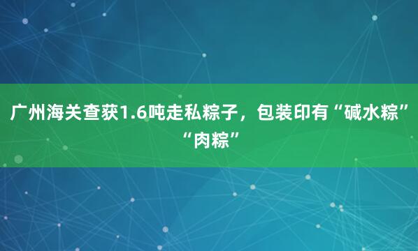 广州海关查获1.6吨走私粽子，包装印有“碱水粽”“肉粽”